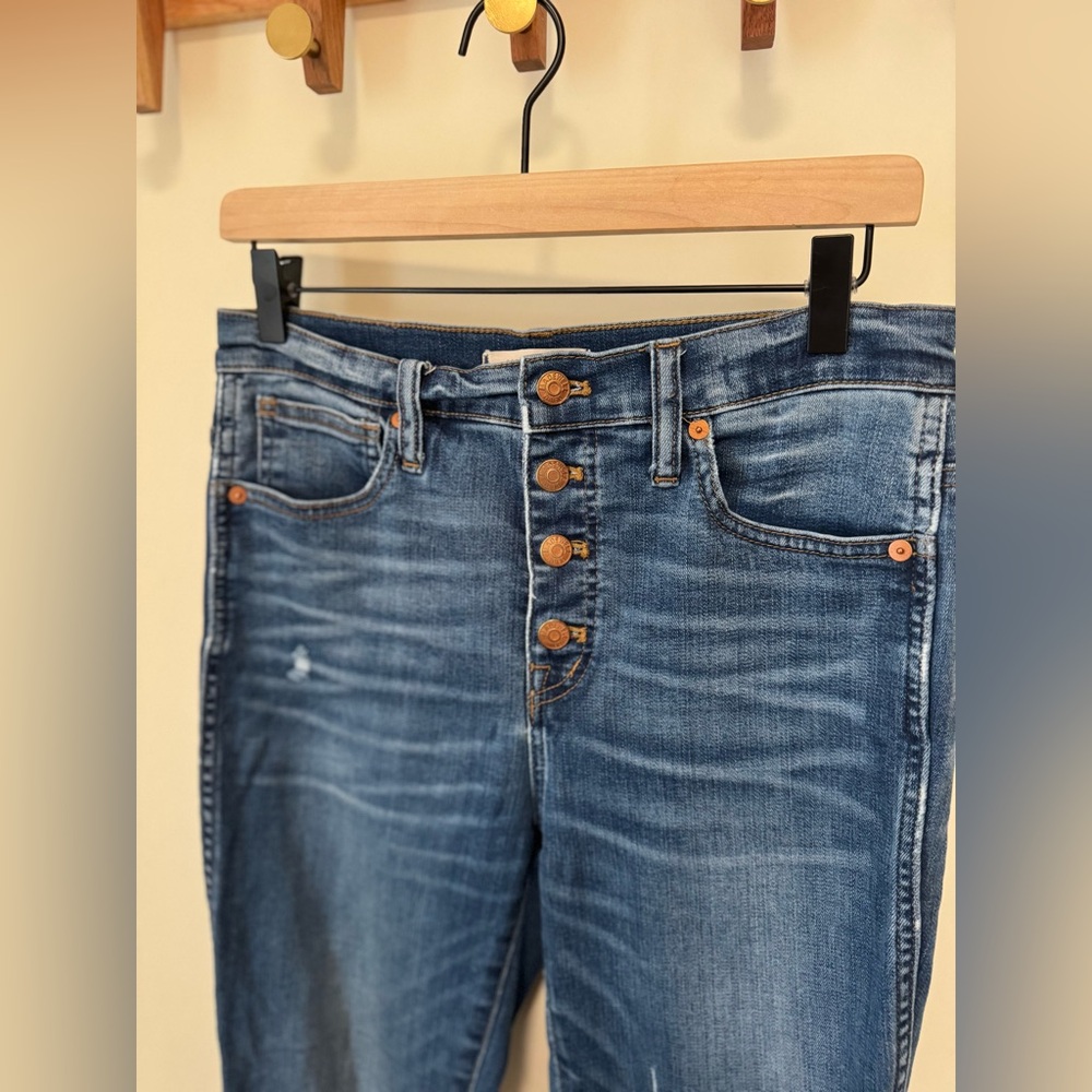 Madewell Button-Fly Distressed 10" High Rise Skinny Jean Size 28